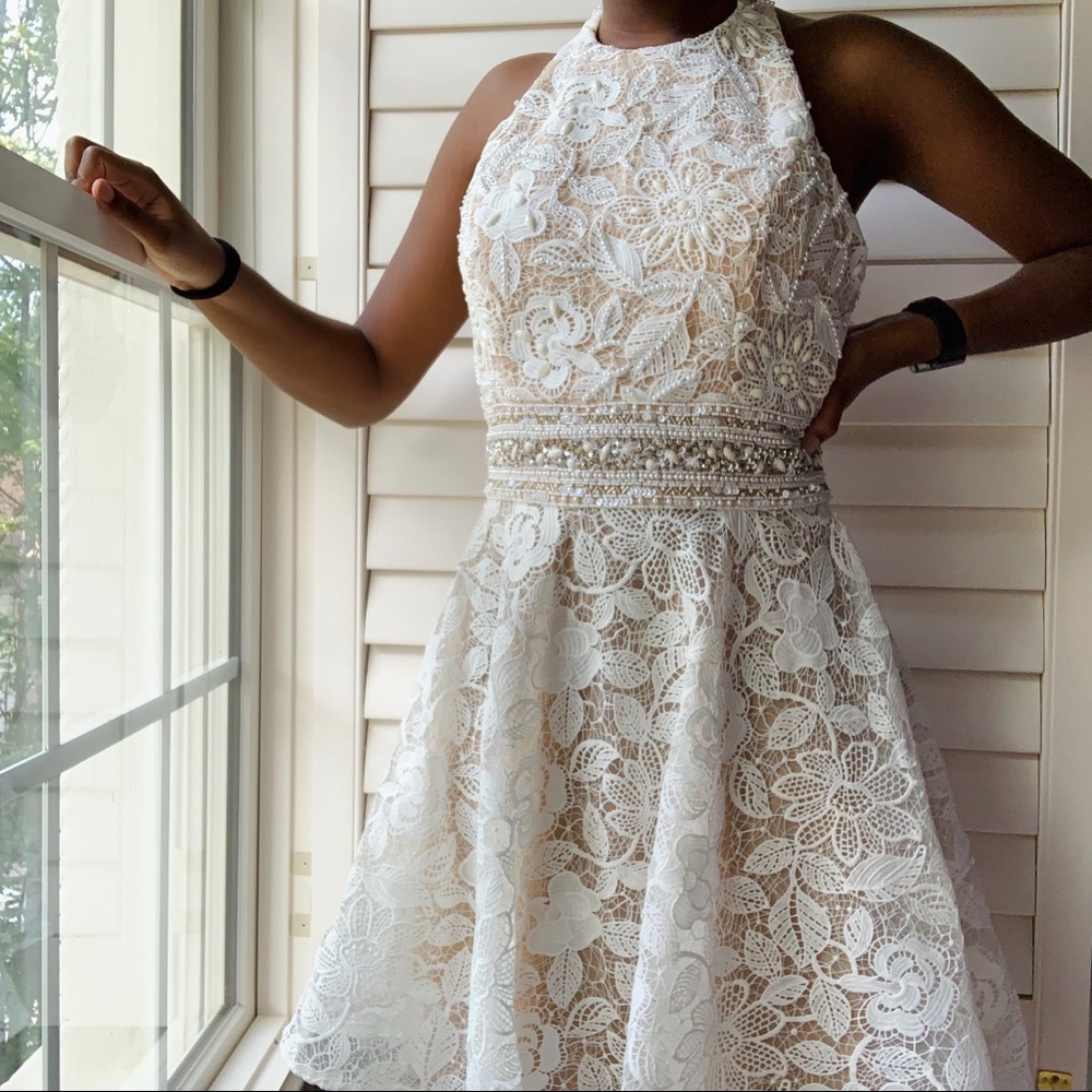 Jovani Backless Embroidered Dress